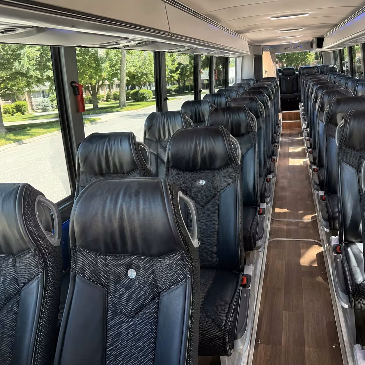 56 passenger charter bus inside